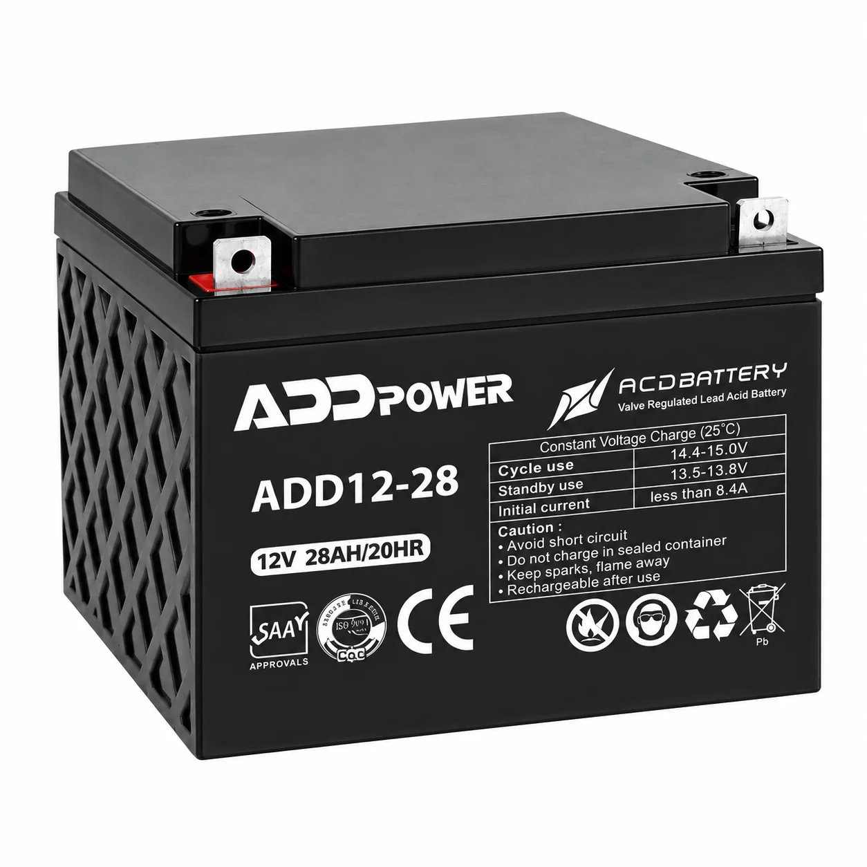 باتری موتور برقی ADDPOWER مدل ADD12-28 ظرفیت ۲۸ آمپرساعت ۱۲ ولت