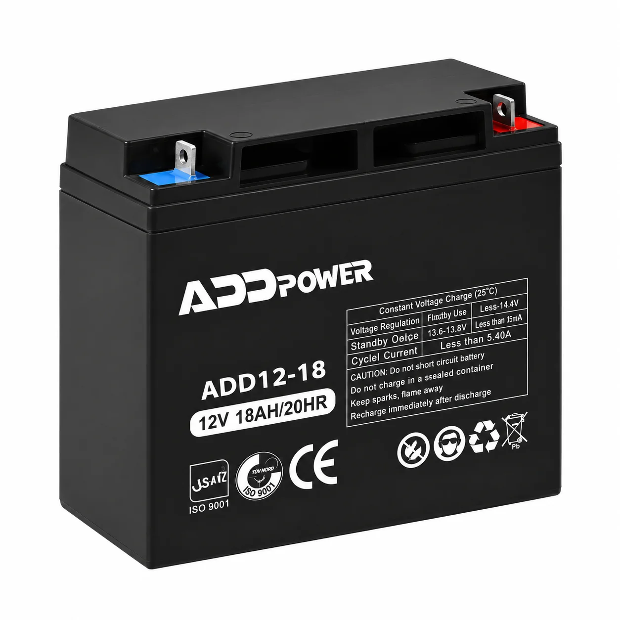 باتری موتور برقی ADDPOWER مدل ADD12-18 ظرفیت ۱۸ آمپرساعت ۱۲ ولت