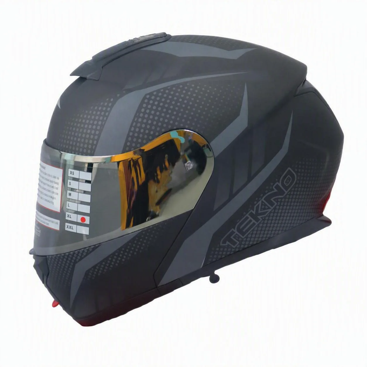 کلاه کاسکت فک متحرک Tekno مدل B/G مشکی خاکستری