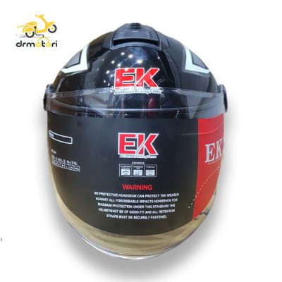 کلاه کاسکت EK بدون فک عینک دار مشکی