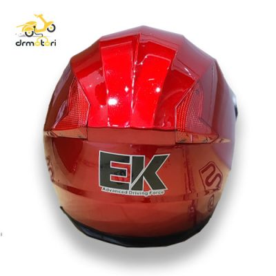 کلاه کاسکت EK بدون فک عینک دار قرمز