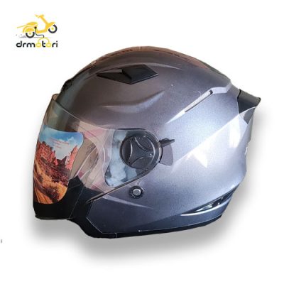 کلاه کاسکت رادین مدل عینک دار نقره ای