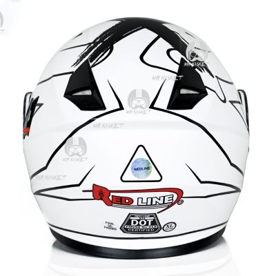 کلاه کاسکت ردلاین مدل 939_WHITE_BLACK