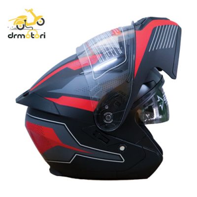 کلاه کاسکت فک متحرک برند MA2 مدل 906 طرح speed red - Image 3