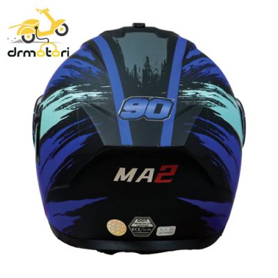 کلاه کاسکت فک متحرک همراه با طلق یدکی برند MA2 مدل 966 طرح blue - Image 2