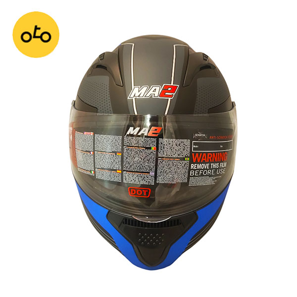 کلاه کاسکت فک متحرک برند MA2 مدل 906 مشکی آبی