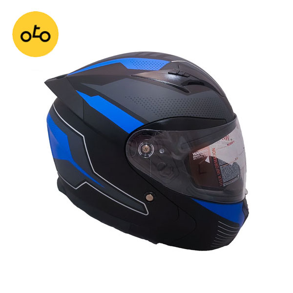 کلاه کاسکت فک متحرک برند MA2 مدل 906 مشکی آبی