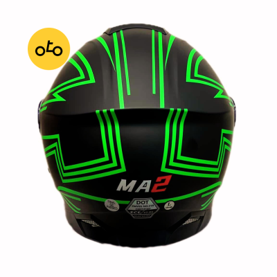 کلاه کاسکت فک متحرک بلوتوث دار MA2 کد 965 – سبز + MA2 - Image 5