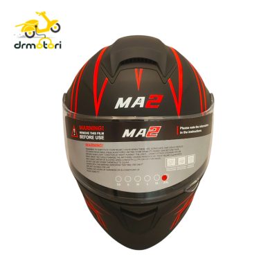 کلاه کاسکت فک متحرک برند MA2 مدل 965 مشکی قرمز