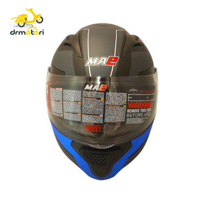 کلاه کاسکت فک متحرک برند MA2 مدل 906 مشکی آبی