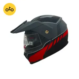 کلاه کاسکت فک متحرک DA1 مشکی قرمز کد 218