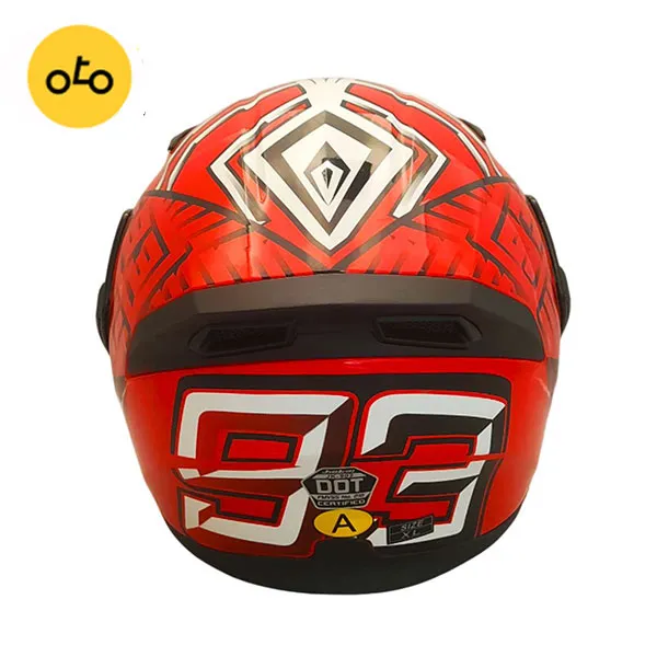 کلاه کاسکت فک ثابت JK عینک دار قرمز