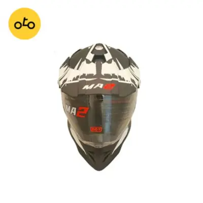 کلاه کاسکت کراسی و اندرویی سفید مشکی ma2 مدل 919
