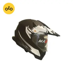 کلاه کاسکت کراسی و اندرویی سفید مشکی ma2 مدل 919