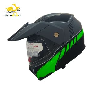 کلاه کاسکت فک متحرک DA1 مشکی فسفری کد 218