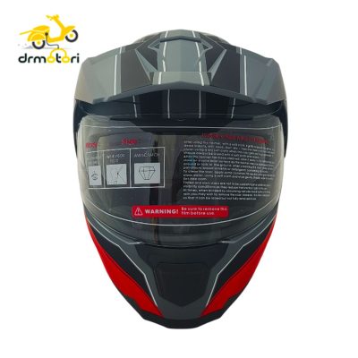 کلاه کاسکت فک متحرک DA1 مشکی قرمز کد 218