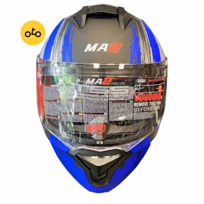 کلاه کاسکت فک متحرک MA2 کد 963 آبی - Image 2