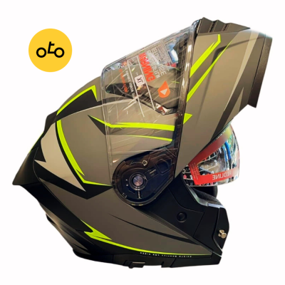 کلاه کاسکت فک متحرک ردلاین 960 سبز فسفری - Image 2