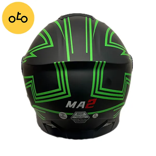 کلاه کاسکت فک متحرک ma2 کد 965 مشکی سبز