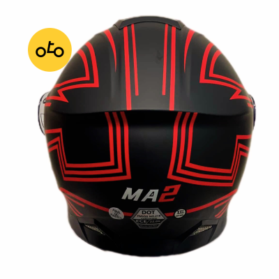 کلاه کاسکت فک متحرک بلوتوث دار MA2 کد 965 – قرمز + MA2 - Image 5