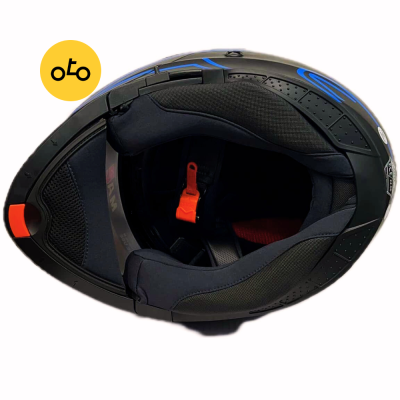 کلاه کاسکت فک متحرک ma2 کد 965 مشکی آبی - Image 6