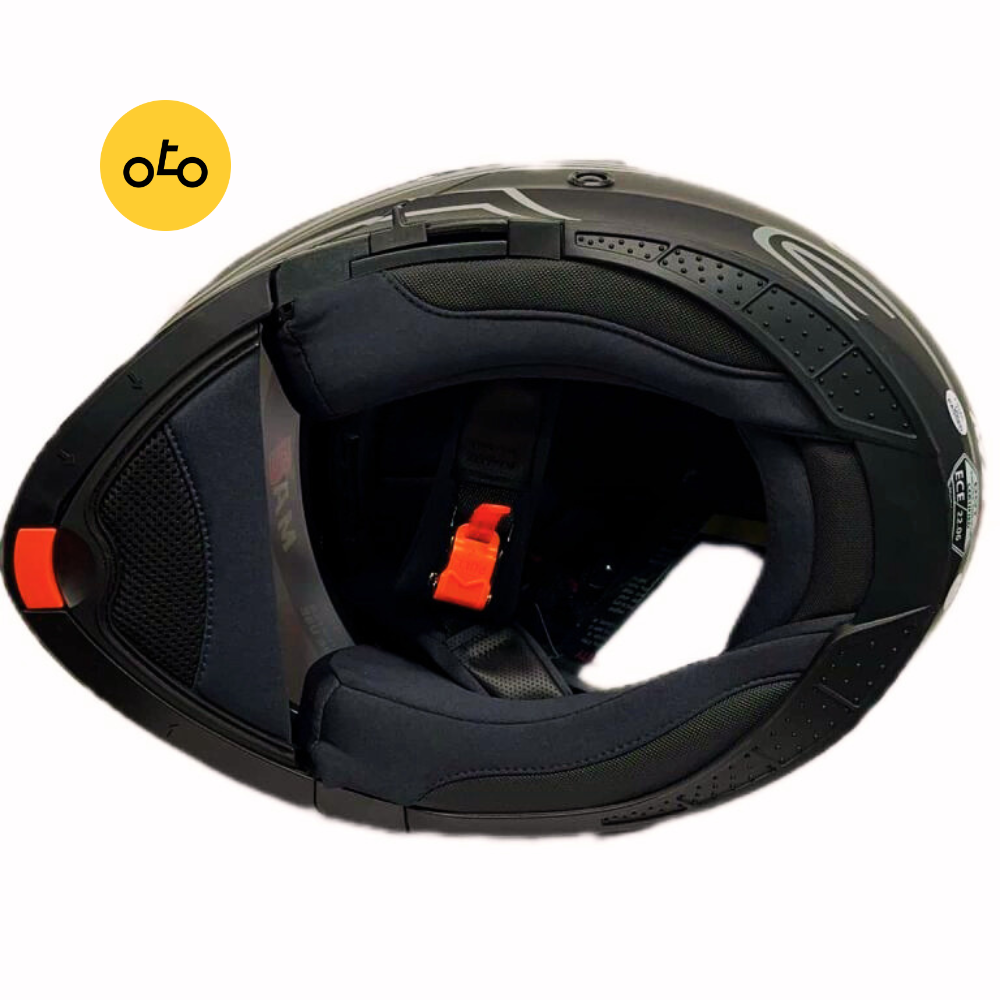 کلاه کاسکت فک متحرک ma2 کد 965 مشکی خاکستری - Image 7