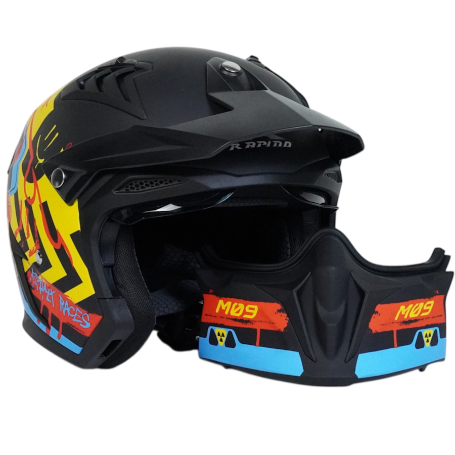 کلاه کاسکت فک جداشونده راپیدو مدل 890+ mt09 danger