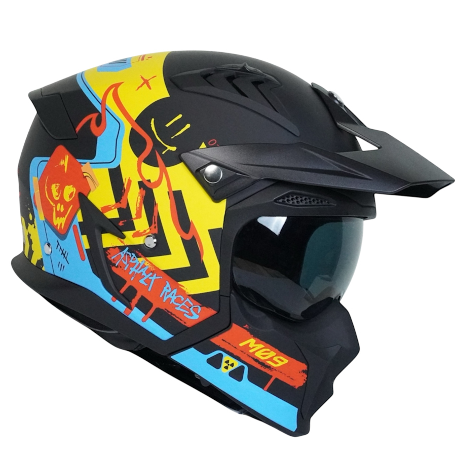 کلاه کاسکت فک جداشونده راپیدو مدل 890+ mt09 danger